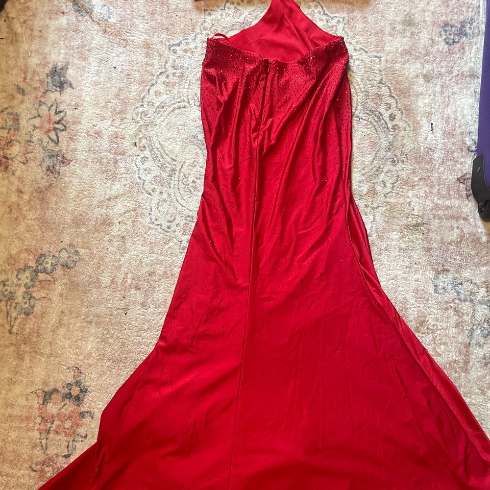 Red Backless Prom Dress - Picture 6 of 6